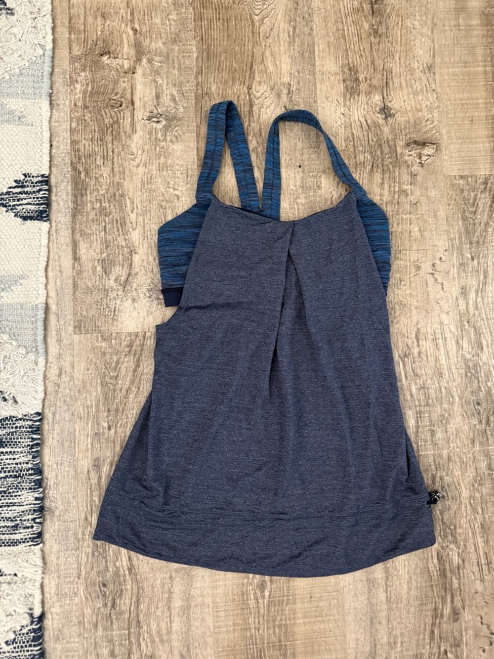 Lululemon Blue Layered Athletic Tank with Built-In Bra